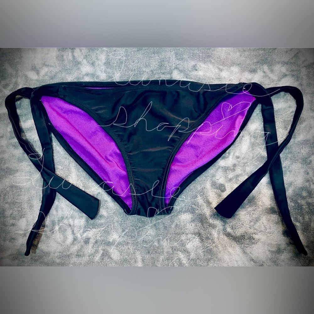 Black and Purple Bikini Bottom